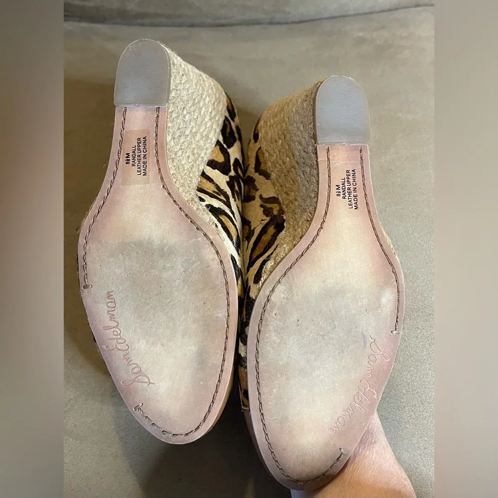 Sam Edelman Leopard Print Espadrilles with Tan Toe Women’s size 8.5